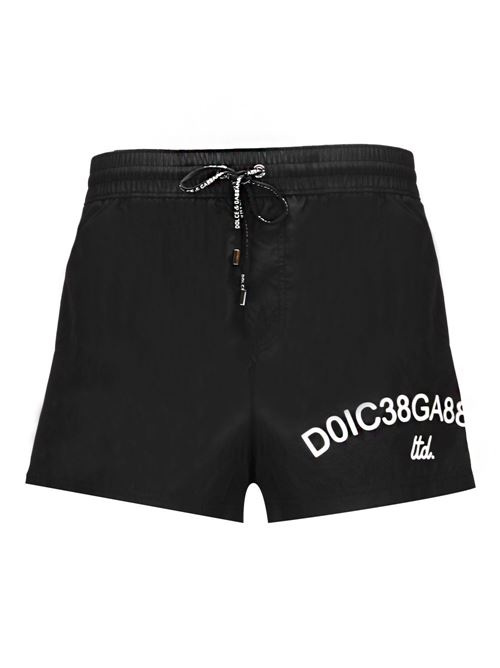 logo-print drawstring swim shorts Dolce & Gabbana | M4F31TFUSFWN0000